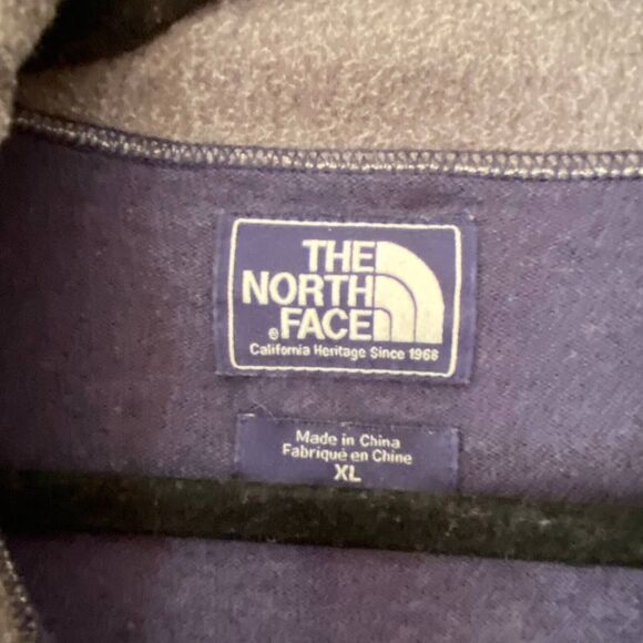 The North Face X Large Pullover Quarter Zip Cotton Wool Blend Blue Long Sleeve - Picture 3 of 9